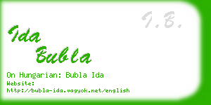 ida bubla business card